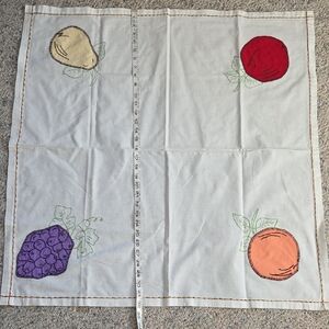 Fruit Embroidered White Tablecloth